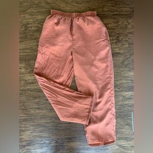 Vintage silk light burnt orange straight leg pant